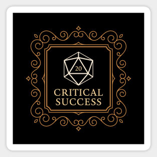 Critical Success D20 Dice Check Vintage Frame Magnet